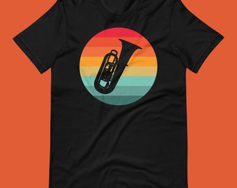 Retro Tuba Shirt – Vintage Style Marching Band Brass Musician Tee for Tuba Players and Band Lovers