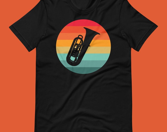 Retro Tuba Shirt – Vintage Style Marching Band Brass Musician Tee for Tuba Players and Band Lovers