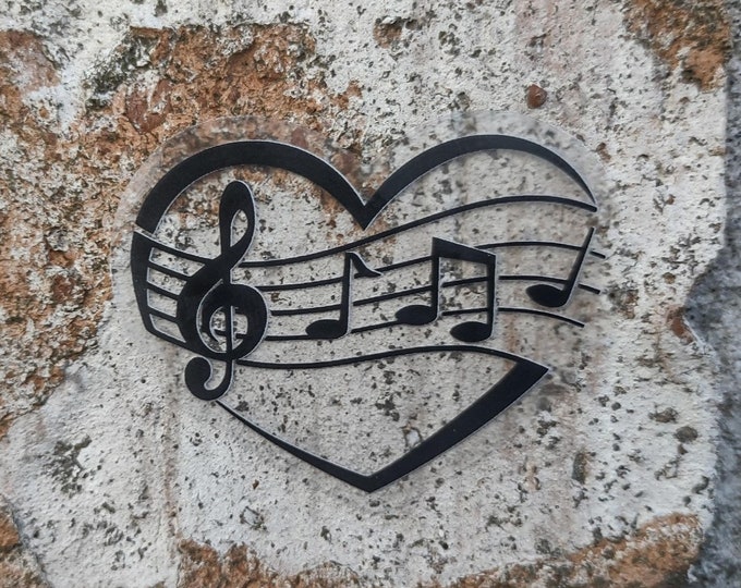 Musical Heart Sticker - Marching Band Choir Musician and Teacher Gift - Music Sticker