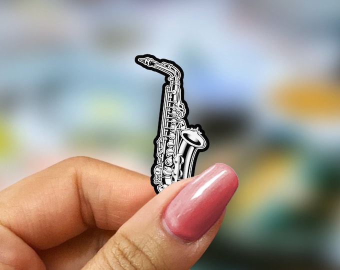 Saxophone Sticker - Saxophone Player Gift - Music Sticker - Musician Gift - Music Lover Art