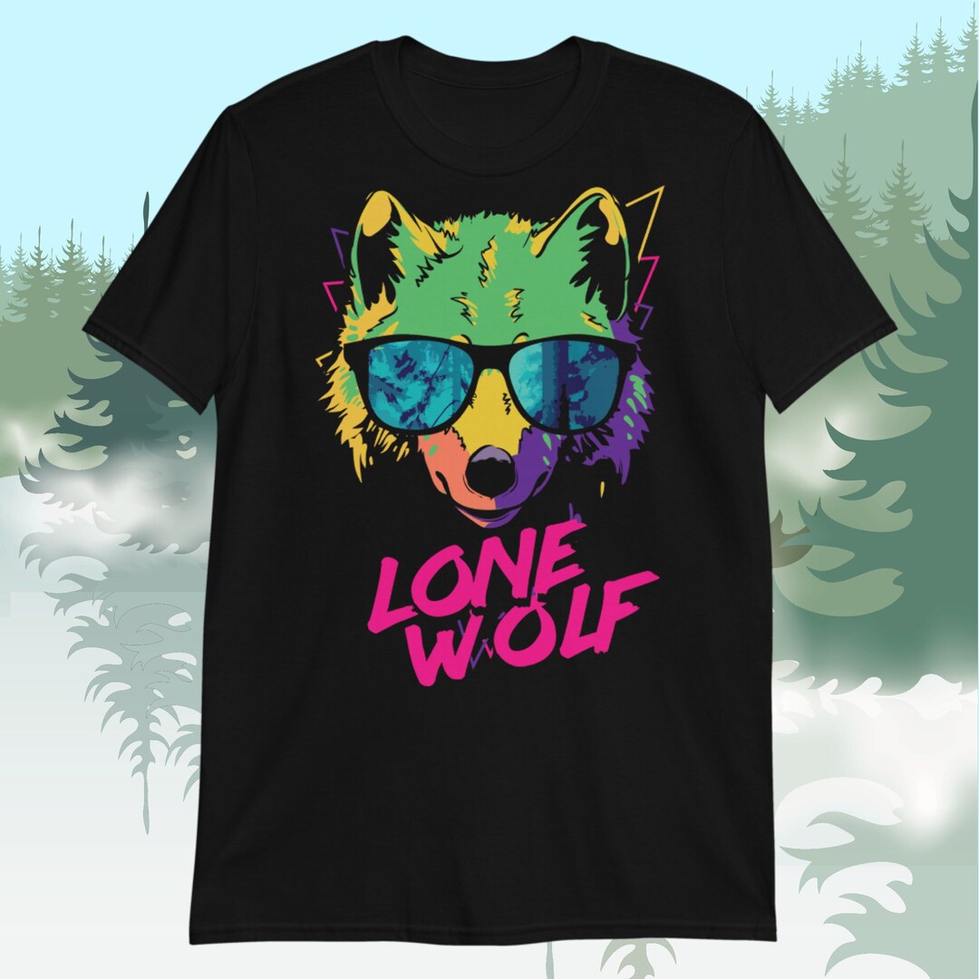 Retro Lone Wolf With Sunglass Shirt Wolf Art Alpha Wolf Gift Canis ...
