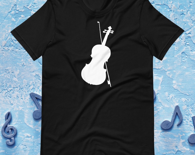 Minimalist Violin T-Shirt – Musician Tee for Violinists and Orchestra Lovers – Bella + Canvas 3001