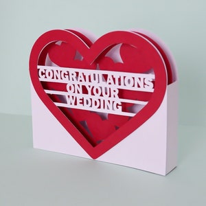 Hochzeit 3D Grußkarte SVG, Glückwunschkarte Hochzeit 3D Karte SVG, für Brautpaar, Hochzeit Pop Up Karte, Cricut, Silhouette, sofort download