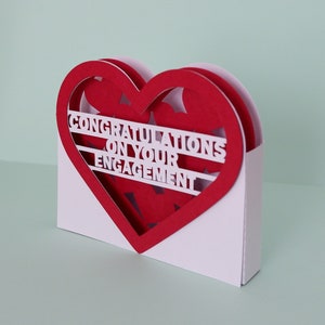 Biglietto d'auguri 3D di fidanzamento SVG, biglietto di auguri di fidanzamento 3D di congratulazioni SVG, biglietto pop-up di fidanzamento, Cricut, Silhouette, download immediato