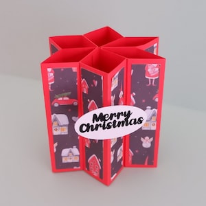 3D Pop up Christmas STAR card SVG, 3D Pop up Christmas star Card SVG, Christmas crafts, 3D pop-up cart card, Holiday card, cutting file