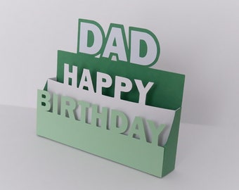 Dad birthday card svg, Dad 3D card svg, Happy Birthday 3D card, Pop Up 3D Card, SVG file, Digital cutting file, Handmade Pop Up Card