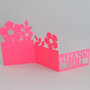 3D-kaart bedankt, pop-upkaart bedankt, SVG-bestand, digitaal snijbestand, handgemaakte pop-upkaart, instant download