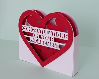 Engagement 3D Greeting Card SVG, Congratulations Engagement 3D card SVG, Engagement pop up card, Cricut, Silhouette, instant download