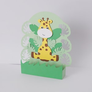 Giraffe 3D card SVG, Giraffe Jungle Pop Up Box Card SVG, Papercut SVG Card Cut File, Cricut, Silhouette