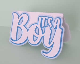 It's a boy card SVG, Welcome little one card, New Baby Greeting Card, Cute Baby boy card SVG, Baby shower card, instant download