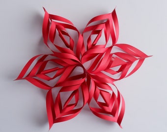 3D paper star Christmas ornament SVG, Paper star template SVG, Christmas decor, Home decor, 3D paper star, cutting file