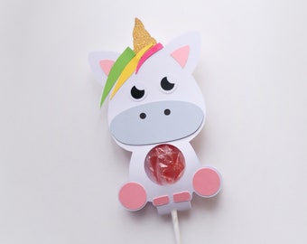 Porta lecca-lecca UNICORNO svg, lecca-lecca unicorno, file porta lecca-lecca svg, unicorno svg, 2 design, festa per bambini, porta lecca-lecca per bambini