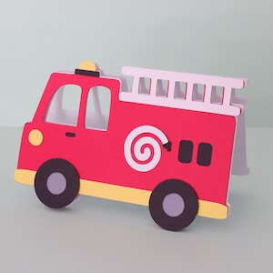Camion de pompier anniversaire carte svg, carte de véhicules de pompier, transport anniversaire, fête d’enfants, carte enfants, couper fle, Cricut, Silhouette