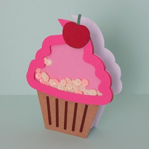 Cupcake shaker card SVG, Cupcake pop up card SVG, Cupcake 3D card SVG, Shaker card, Cricut, Silhouette, instant download