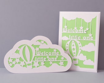 Set of 2 New Baby cards SVG, Welcome little one card, New Baby Greeting Card, Baby Congratulations Card, New Arrival Card, SVG file