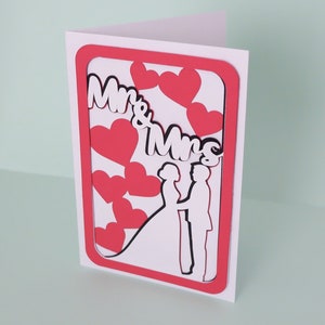 Wedding Greeting Card SVG, Congratulations wedding card SVG, for Newlyweds, Mr & Mrs greeting card, Cricut, Silhouette, instant download