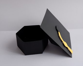 Caja de favor de sombrero de graduación SVG, caja de sombrero de graduación SVG, caja de dulces de sombrero de graduación, regalo de graduación, archivo de corte, Cricut Silhouette Cameo