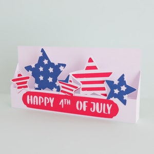 4th of July card svg, Fourth of July card, 3D 4th of July card,  Cricut SVG, Happy 4th Of July Card, Patriotic card, instant download
