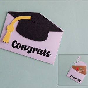 Abschlussgeschenk Kartenhalter SVG, Abschlusshut, Abschlussgeschenk, Abschlusskappe, High School & College Abschluss, Cricut Silhouette Cameo