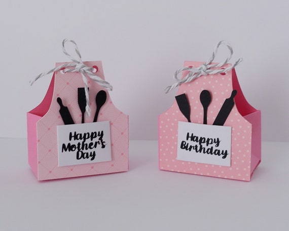 Apron Gift box SVG, Apron Shaped Gift Box Mother Day Treat Box, Cute Mother's Day Apron Gift Box, cut file, for Cricut, for Silhouette