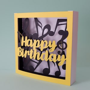 Carte d’anniversaire pour un amateur de MUSIQUE svg, Carte d’anniversaire pop up musique, Carte d’anniversaire musique 3D, Fichier de découpe numérique