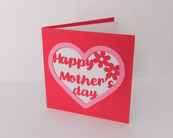 Happy Mother's day card, Mother's card, Mother’s Day card svg, Mum Card, Heart, SVG file, for Cricut, for Silhouette, digital download