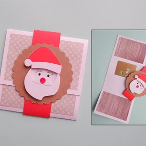 Kerstcadeau kaarthouder SVG, Kerstcadeau kaart envelop, Kerstcadeau kaarthouder, Vakantie cadeaukaart, Santa cadeau kaarthouder SVG