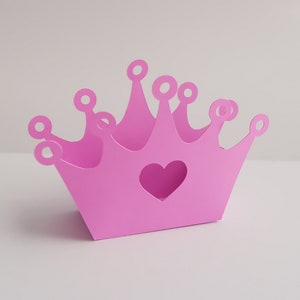 Scatola per bomboniere Princess Crown SVG, Decorazioni di compleanno principessa, Scatola per bomboniere regalo per feste, Scatola per caramelle Crown, Scatola per feste Princess, file di taglio