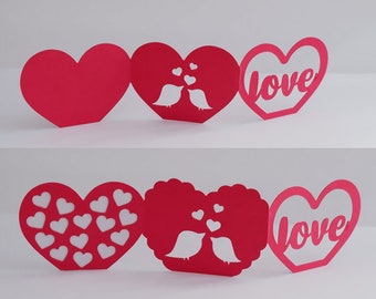 Set of 2 Valentines day cards SVG, Valentines Day card SVG, Valentine card, Valentine bundle, Cricut, Silhouette, instant download