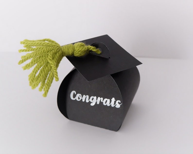 Graduation hat favor box SVG, Graduation hat box SVG, Graduation hat candy box, Graduation gift, cutting file, Cricut Silhouette Cameo image 1