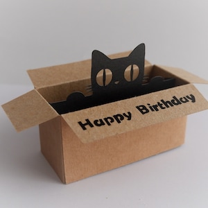 Carte de boîte pop-up chat 3D, chat boîte svg, carte pour amoureux des chats, fichier 3D Papercut svg carte coupe, carte d'anniversaire, fichier Cricut SVG, travaux manuels pour enfants