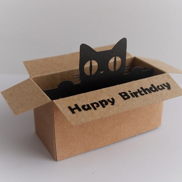 CAT 3D Pop up Box Card, CAT Box card svg, cat lover card, 3D Papercut svg Card Cut File, pop up birthday card, SVG Cricut File, kids craft