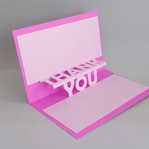 THANK YOU 3D card, Thank you Pop Up Card, fichier SVG, fichier de découpe numérique, Handmade Pop Up Card, téléchargement instantané