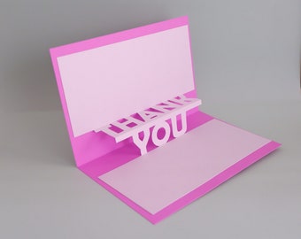 THANK YOU 3D card, Thank you Pop Up Card, SVG file, Digital cutting file, Handmade Pop Up Card, instant download