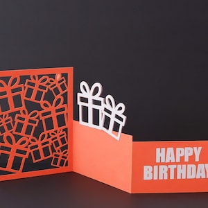 Gelukkige verjaardag 3D-kaart, pop-up 3D-kaart, SVG-bestand, digitaal snijbestand, handgemaakte pop-up kaart, instant download