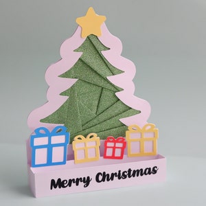 Weihnachtsbaum 3D Iris Folding Pattern, Iris Folding Pattern SVG Download, Card Making Template, Handwerk für Anfänger, Instant Download