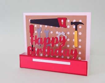Fathers Day Card svg, Tools, Dad, Father, Fathers Day 3D card, pop up card, Pop up Birthday Card svg, pop up tool box Card, fathers tools