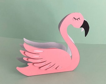 Flamingo card SVG, tropical card, Flamingo cut file, Cricut, Silhouette, instant download