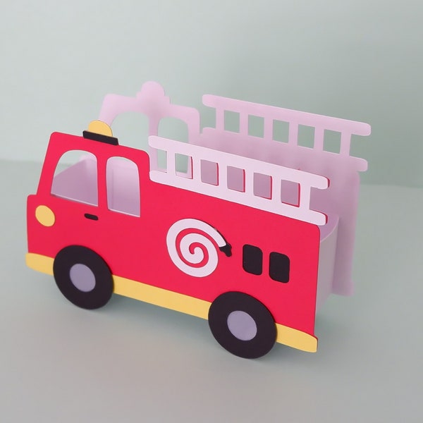 Fire truck Birthday Box svg, Fire Engine Vehicles Box, Transport Birthday box, Kids party, Kids truck box, cut fle, Cricut, Silhouette