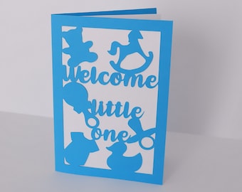 New Baby card SVG, Welcome little one card, New Baby Greeting Card, Baby Congratulations Card, New Arrival Card, Cricut, Silhouette