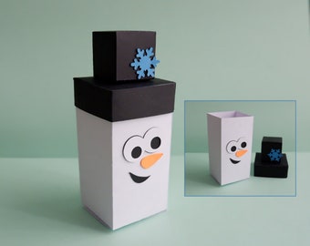 Snowman gift box SVG, Christmas Gift Box, Snowman Candy box, Favour Box, Christmas box, Snowman favor box SVG, cutting file
