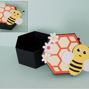 Caja de favor de abeja SVG, Caja de golosinas de abeja SVG, Caja de dulces de abeja, Caja de regalo de fiesta, archivo cortado, Silueta Cricut