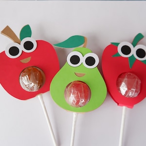 Apple, Strawberry, Pear, Lollipop Holder svg, Lollipop Holder for Party, kids gift, Summer, Teacher gift, for Cricut, For Silhouette