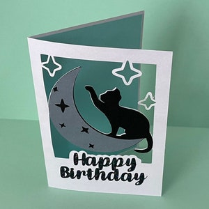 CAT Birthday Card, CAT card svg, cat lover card, 3D Papercut svg Card Cut File, pop up birthday card, SVG Cricut File, kids craft