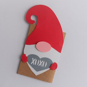 Valentine Gnome gift card houder SVG, Valentine Gift card envelop, Holiday gift card houder, Valentine Day Gnome Gift Card, Gnome gift card