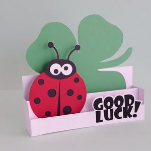 GOOD LUCK pop up Karte SVG, Viel Glück 3D Karte, Viel Glück Karte in einer Box, Viel Glück Geschenk, Viel Glück Karte, Cricut Silhouette Cameo