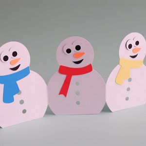 Snowmen Christmas fold card SVG, 3D Pop up Christmas Card SVG, layered card, Christmas Fun Fold card, easy Christmas card, cutting file