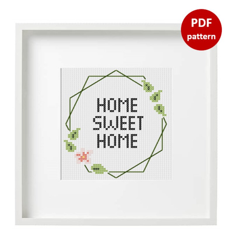 Home Sweet Home Beginner Counted Cross Stitch Pattern cross | Etsy