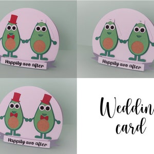 Hochzeit Avocado Karte SVG, süße Karten für Hochzeitstag, Hochzeitskarte, Mr & Mrs, Mr und Mr, Mrs und Mrs, Gay Hochzeitskarte, sofort download