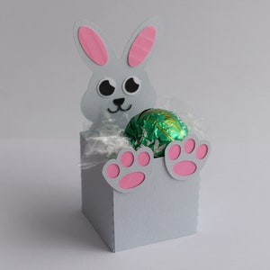 Bunny Easter Box Favor SVG, Easter Bunny Gift box svg, Bunny Box Template, Easter gift,  Bunny Treat Gift Box, Easter Candy Holders SVG